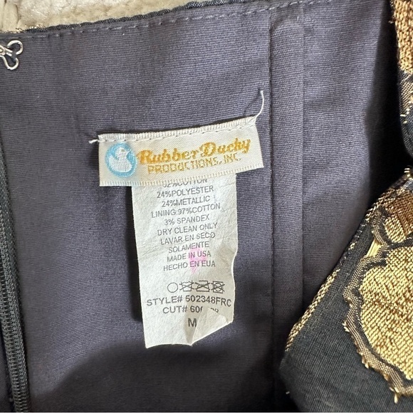 Rubber Ducky Production Dress Sz M Halter Floral Metallic - Picture 10 of 13